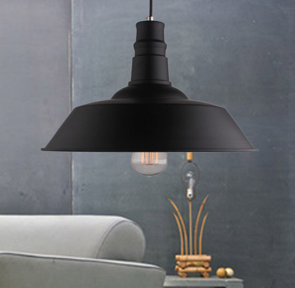 Industrial Retro Style Art LED Pendant Light Black White Edison Light Bulb Pendant Lamp Hanging Light Luminaries Lampshade