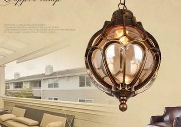 outdoor balcony glass ball chandeliers European grape waterproof aluminum Chandelier E27 bulb