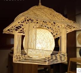 Pastoral fresh small house chandelier rattan nest decoration lights children's room personalized creative lamps balcony aisle lights