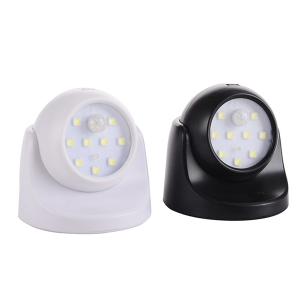 9LED 3*2A Battery Operating LED Light Control Human Body Induction Energy Saving Lamp 360 Degree Rotation Automatic Sensor Light