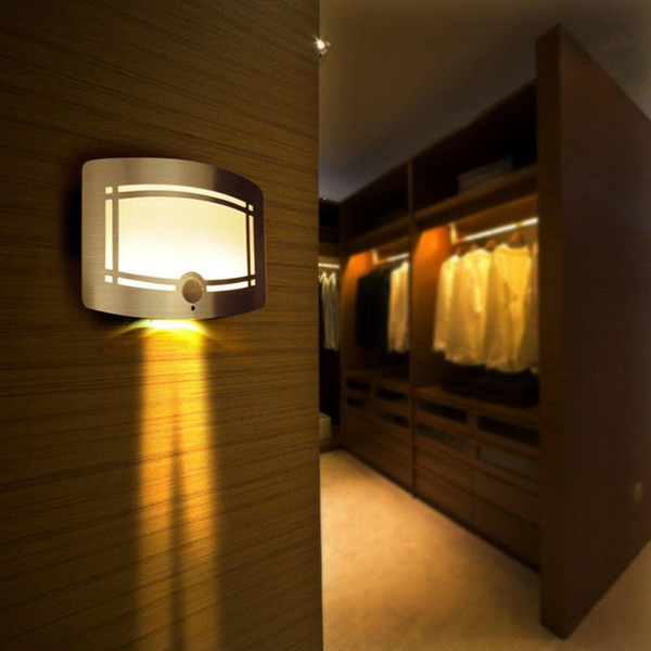 10 LED Motion Sensor Wireless Wall Light Operated Activated Battery Operated Sconce Wall Light