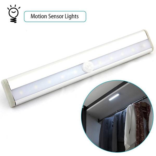 10 LED PIR Infrared Motion Detector Wireless Night Light Kitchen Wardrobe Closet Cabinet lamp tube Bar Stick AAA++ quality LED lamp