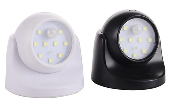 Security 9 LED Led Motion Sensor Night Light 360 Degree Rotation Children's Nightlight Auto PIR Detector Lamp For Kid