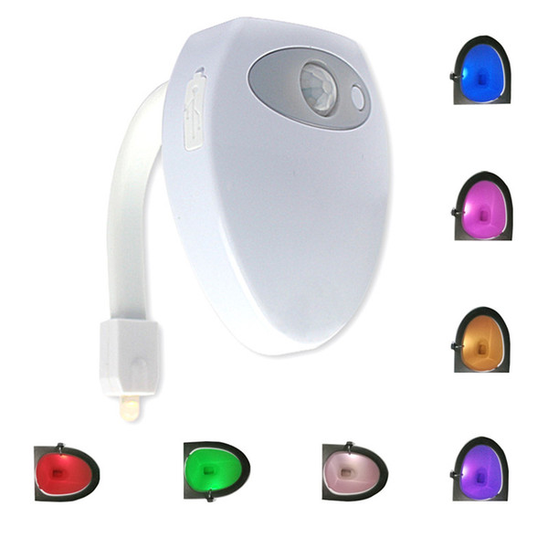 New 16 Colors Motion Sensor Toilet Light Battery Operated Backlight For Toilet Bowl Fit For Any Toilet Bathroom Night Light