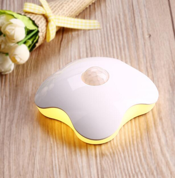 LED Sensor Night Light Lamps Four Leaf Clover Luminaria Motion Sensor PIR Intelligent Human Body Induction LED Bedroom Lamp