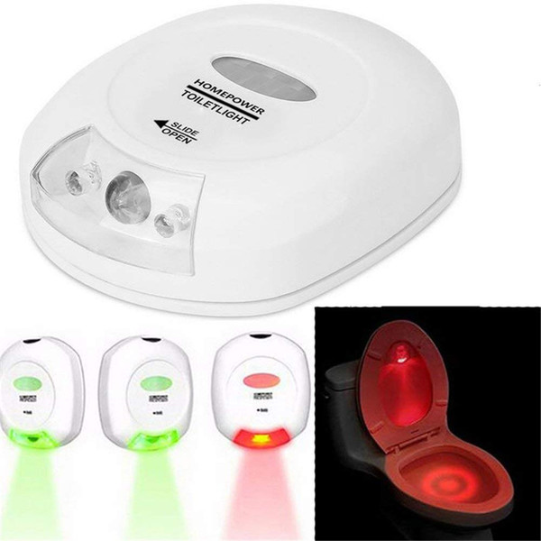 LED Sensor Motion Activated Toilet Night Light,Battery Operated 2 Colors Toilet Seat Light Fits Any Toilet