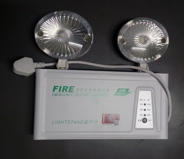 Double heads fire emergency light isointernational led charge lamp lighting evacuation indicator