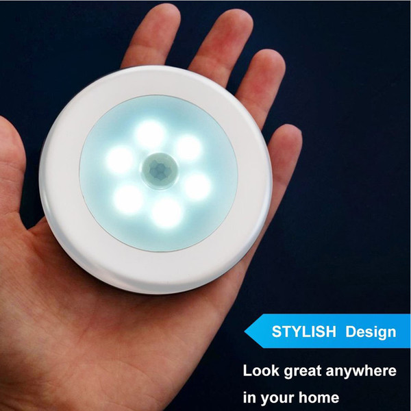 3PCS LED Motion Sensor Night Dry Battery Powered LED Night Light Motion Lamp with White Light for Emergency