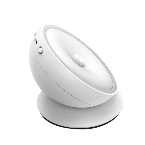 Induction Lamp Sensor Night Light,360°Rotary Stick-Anywhere USB Rechargable LED Wall Light Waredrobe Closet Cabinet Lamp Warm White/White