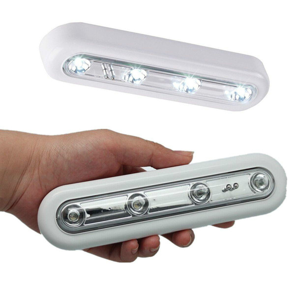 Touch Light, DIY Stick-on 4-LED Touch Tap Light Push Light, LED Night Light for Closets, Attics, Garages, Car, Sheds, Storage Room