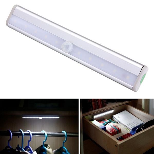 Edison2011 PIR LED Wireless Auto Motion Sensor Light Battery Portable Stick-on 10 LED Wireless Motion Sensing Closet Cabinet Lights