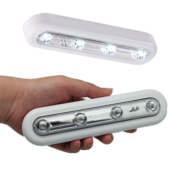 Touch Light, DIY Stick-on 4-LED Touch Tap Light Push Light, LED Night Light for Closets, Attics, Garages, Car, Sheds, Storage Room