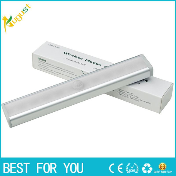 New hot Stick-on Anywhere Portable 10 LED Wireless Motion Sensing Light Bar with Magnetic Strip (Battery Operated)