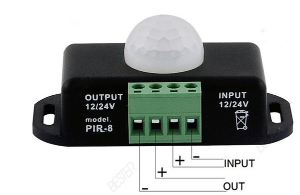 12V 24V Sensor Switch LED Dimmer Motion Timer for LED Strip Light Tape Infrared Detection 6A 12 Volt 24 Volt Induction Range 8m - Express