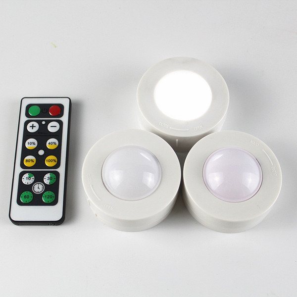 Hot Wireless Dimmable Touch Sensor LED Under Kitchen Cabinets lights LED Puck Lights For Close Wardrobe Stair Hallway Night lamp with Remote