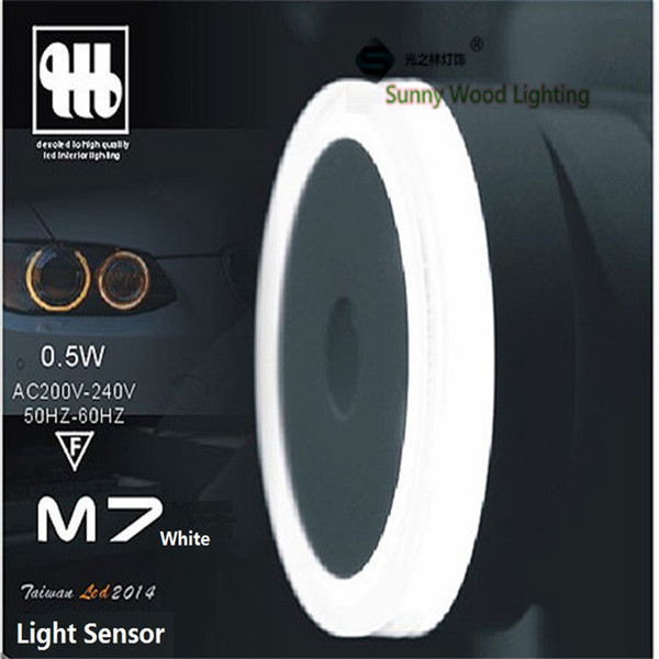 0.5W 65mm round 200-240Vac LED light sensor Socket night lamp ,brightness detect automatical wall lamp