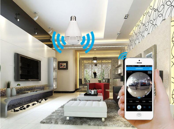 Wi-Fi IP camera, camera home security, fish eye bulb, IP camera, 360 degree baby monitoring, intercom monitoring