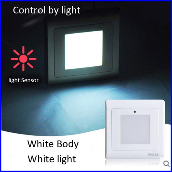Light Sensor Stairs Wall Light LED Night Lights 1W SMD 2835 Light Indoor Emergency Recessed Step Stairway Lamps Sconce Lighting AC85-265V