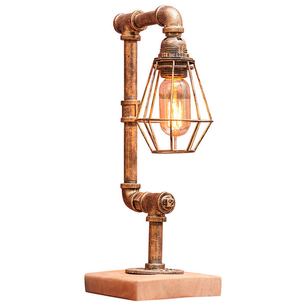 Free shipping Creative Decoration Table Lamps American Industrial Wind Retro Pleasure Cafe Bar Water Pipe Iron Decorative Lamps