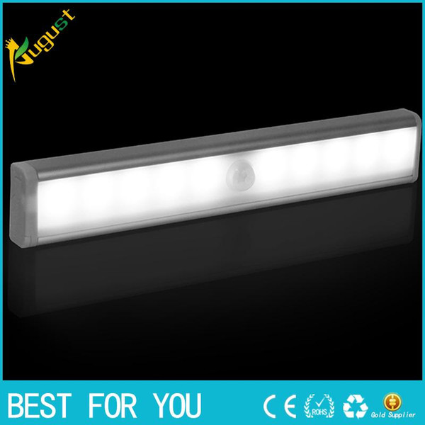 Stick-on Anywhere Portable 10 LED Wireless Motion Sensing Light Bar with Magnetic Strip (Battery Operated)