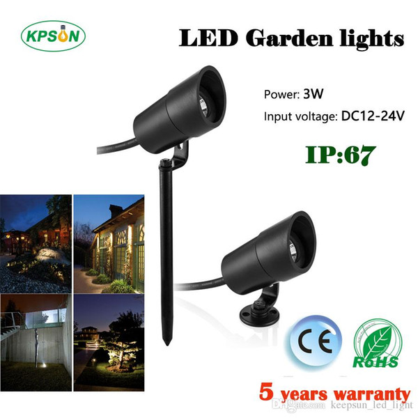 30PCS Aluminum waterproof LED spotlight LED lawn light DC12-24V 3w IP67 290Lm use for grass land garden yard CE and ROHS certification
