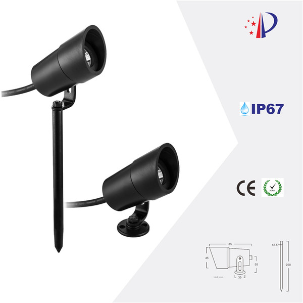 3W Garden Light, IP67 Waterproof Aluminum LED 30 Degree LED Lawn Light, DC12-24V Landscape Lawn Spotlight CE ROHS 6pcs/lot