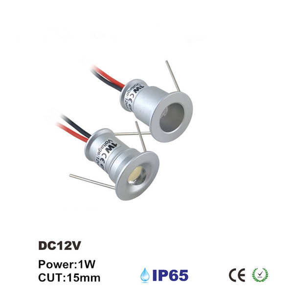 1W Mini Led Downlight Epistar 5050chip Waterproof IP65 Cabinet Spot Lamp With 15mm Cut 30D/120D Jewelry Showcase Lighting 4pcs/lot