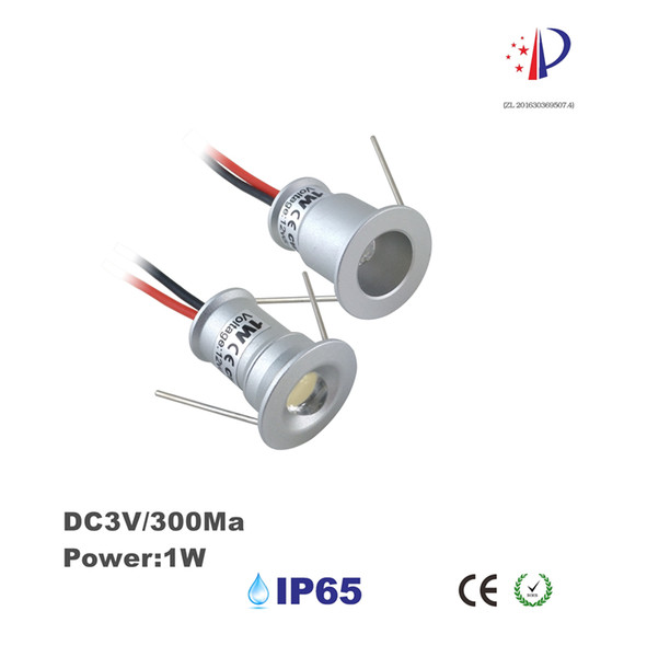 1W Super Bright LED Downlight, DC3V Burined Stairway Ceiling Spot Light, 30/120 Degree Mini Cabinet Light 15mm Cut, 4pcs/lot