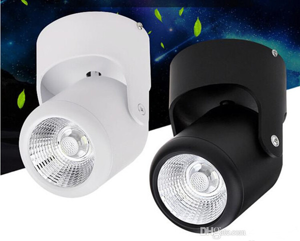Factory Hot Sale Dimmable Super Newest 10W White shell/Black shell COB Surface Mounted Led Down Light Round COB Led Spot light AC85-265V