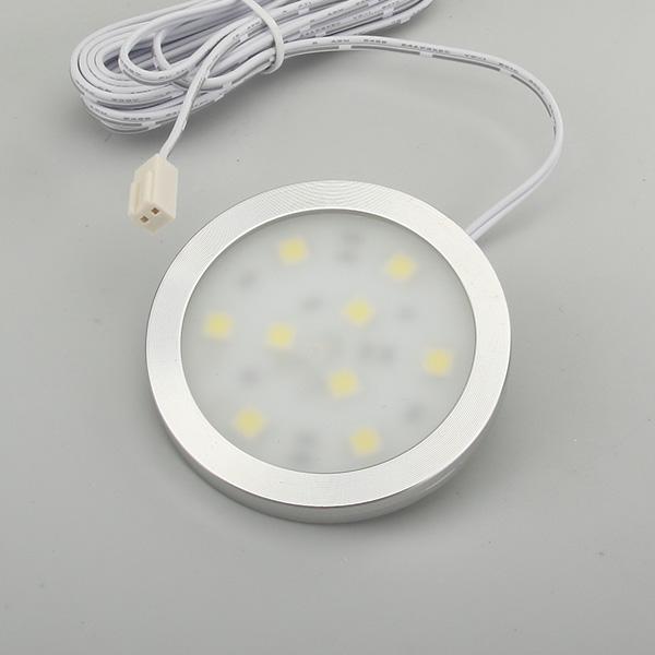 Round Led Puck cabinet light Dimmable 9LED SMD5050 1.8W Slim Rigid Strip White Warm White