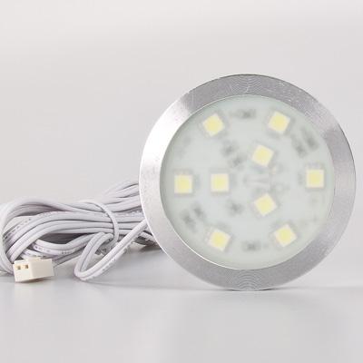 Free Shipment Round Led Puck cabinet light 9pcs of SMD5050 1.8w Slim Rigid Strip White Warm White