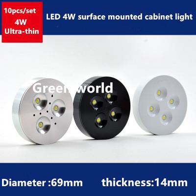 10pcs/set LED ultra thin 4W ceiling mounted cabinet light ,AC85-265V led wall lamp,Jewelry counter light ,mini rotable exhibition lamp