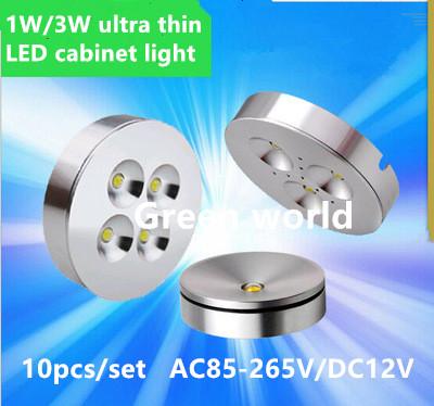 10pcs/set LED ultra thin 3W ceiling mounted cabinet light ,AC85-265V led wall lamp,Jewelry counter light ,mini rotable exhibition lamp