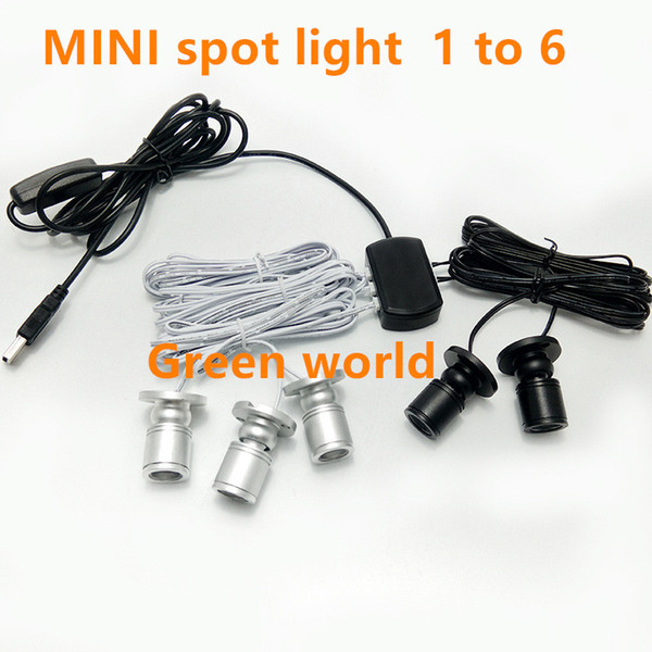 Mini LED spot light kits cabinet puck spotlights downlight for kitchen display counter jewelry Cupboard Closet showcase HP 1w/pcs 6pcs/set