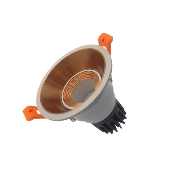 6pcs/lot Free shipping 5w 10w triac dimmable golden cob led spot light 24 degree ac85-265v