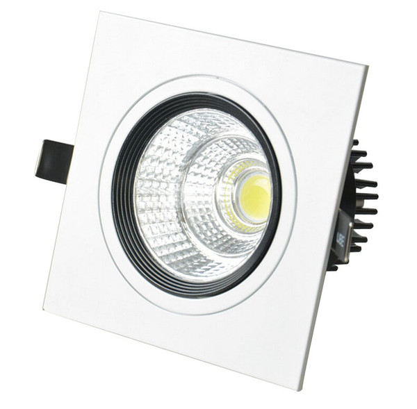 square 7w cob led downlight 700lm ac85-265v