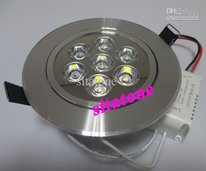 Free shipping sale AC85-265V 7W LED downlight,720lm,2 years warranty,7*1w led downlight