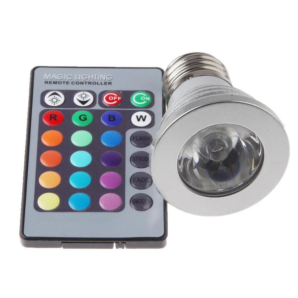 Hot Selling 1 Set 16 Color Changing LED Lights 3W E27 GU10 MR16 E14 RGB LED Spotlight With Wireless Controller For Home Party