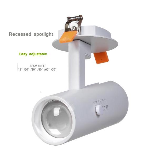 Europe Zoom in Zoom out Rotation & Adjustable 10W 15W 20W Varifocal Recessed LED Spotlight Changeable Beam Angle 15 20 30 60 70