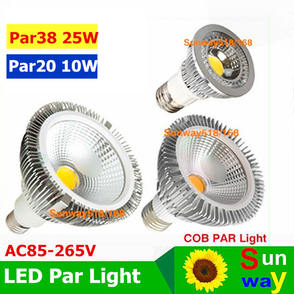 par38 led cob light E27 E26 PAR20 PAR30 PAR38 led bulbs light 10w 20w 25w Dimmable 85~265V warm pure cool white led spotights