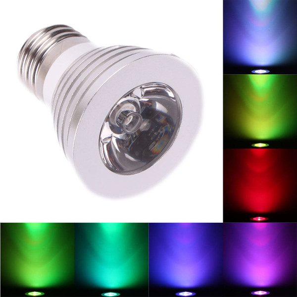 E27 3W RGB LED Light Spotlight Bulb Lamp Lamp 16 Color Changing AC85V~265V with 24keys IR Remote Control free shipping