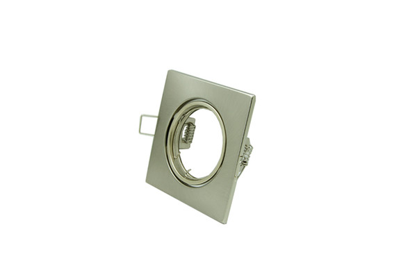50pcs/lot Nickle Square LED Recessed Ceiling Light Adjustable Frame for MR16 GU10 Bulb Fixture Housing