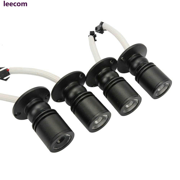 10pcs/lot Black Room Light Mini 1W LED Wall Light Aluminum Alloy 360 Degree Rotatable Spotlight for Showcase Cabinet Display