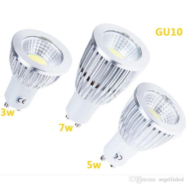 COB LED GU10 Bulbs Light LED Warm White Pure White 85-265V 3W 5W 7W Lamp Lights LED Spotlight