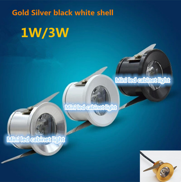 50pcs/lot 1W/3W mini led downlight dimmable led cabinet lamps AC110V220V Mini led spot lights white or Warm white US UK EU