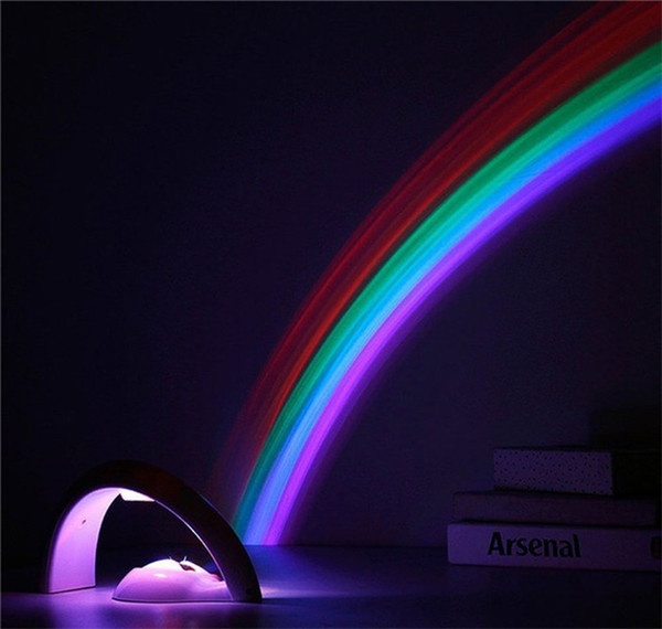 Colorful LED Rainbow Light Baby Kids Children Child Night Light Romantic Christmas Projector Lamp for Sleeping Bedroom
