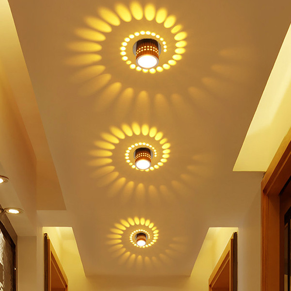 Colorful and compact led spiral aluminium wall lamp concise and creative hallway lamp hotel background lamp