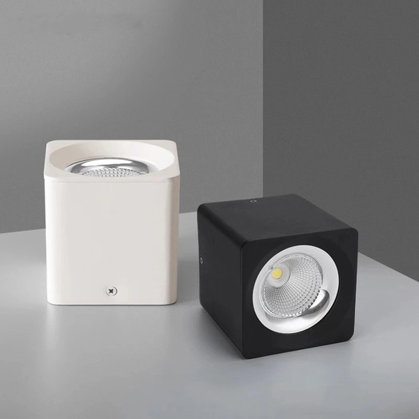 AC85-265V,Aluminum Die Casting,9W,21W,30W,42W COB LED Downlight Surface Mounted Square Spotlight Indoor Lamp White/Black LED Home Lighting