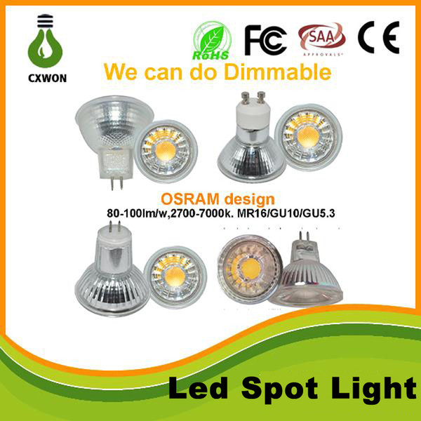 Quartz Glass Lamp COB led Spotlight MR16 GU10 5W 110v 220v high Luminous Quartz glass MR16 led spotlight dimmable and non-dimmable with best