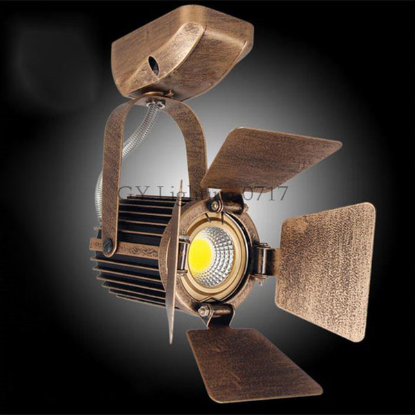 Surface mount COB LED spot lights ceiling lamp retro style industrial track light lamp barn door vintage lamps for shop cafe